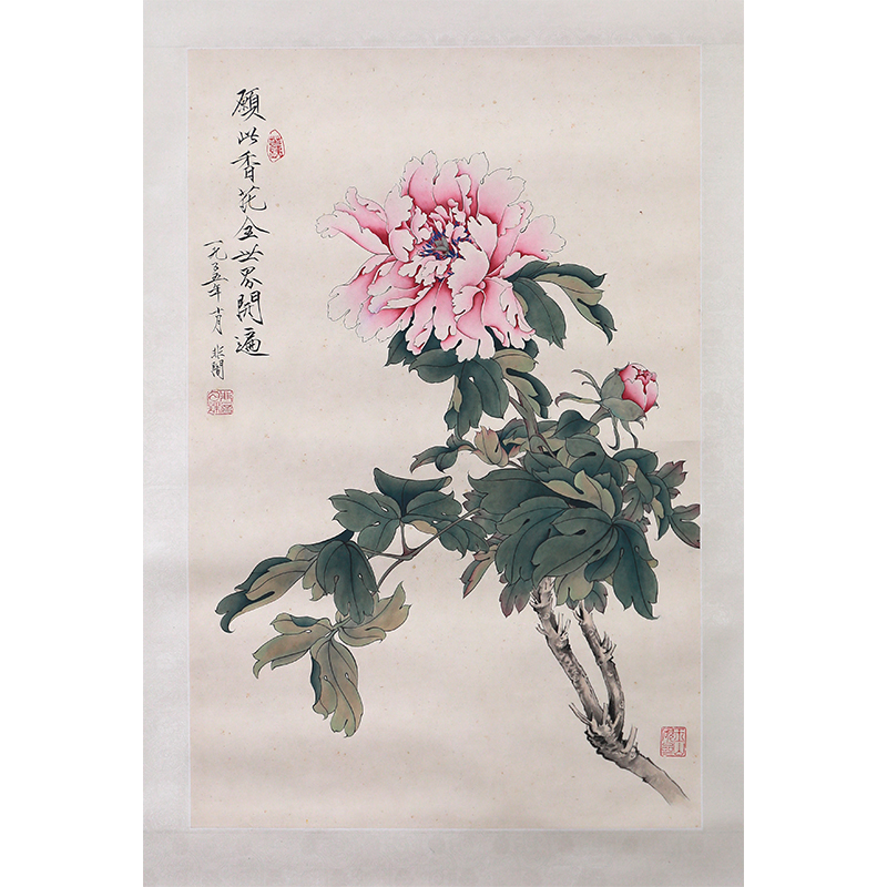 于老-牡丹图-66x43cm