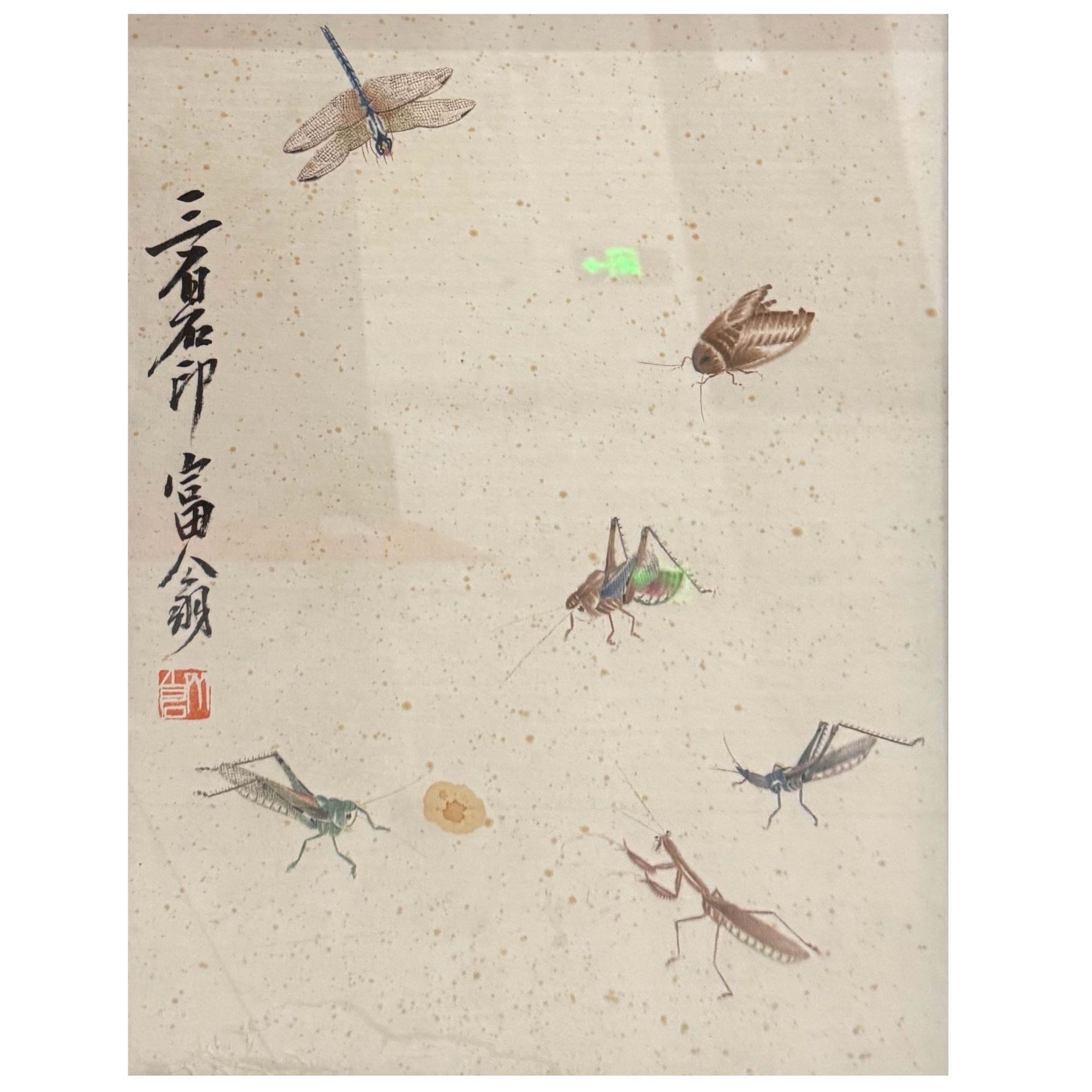 《草虫》镜框H4-624    42X32cm