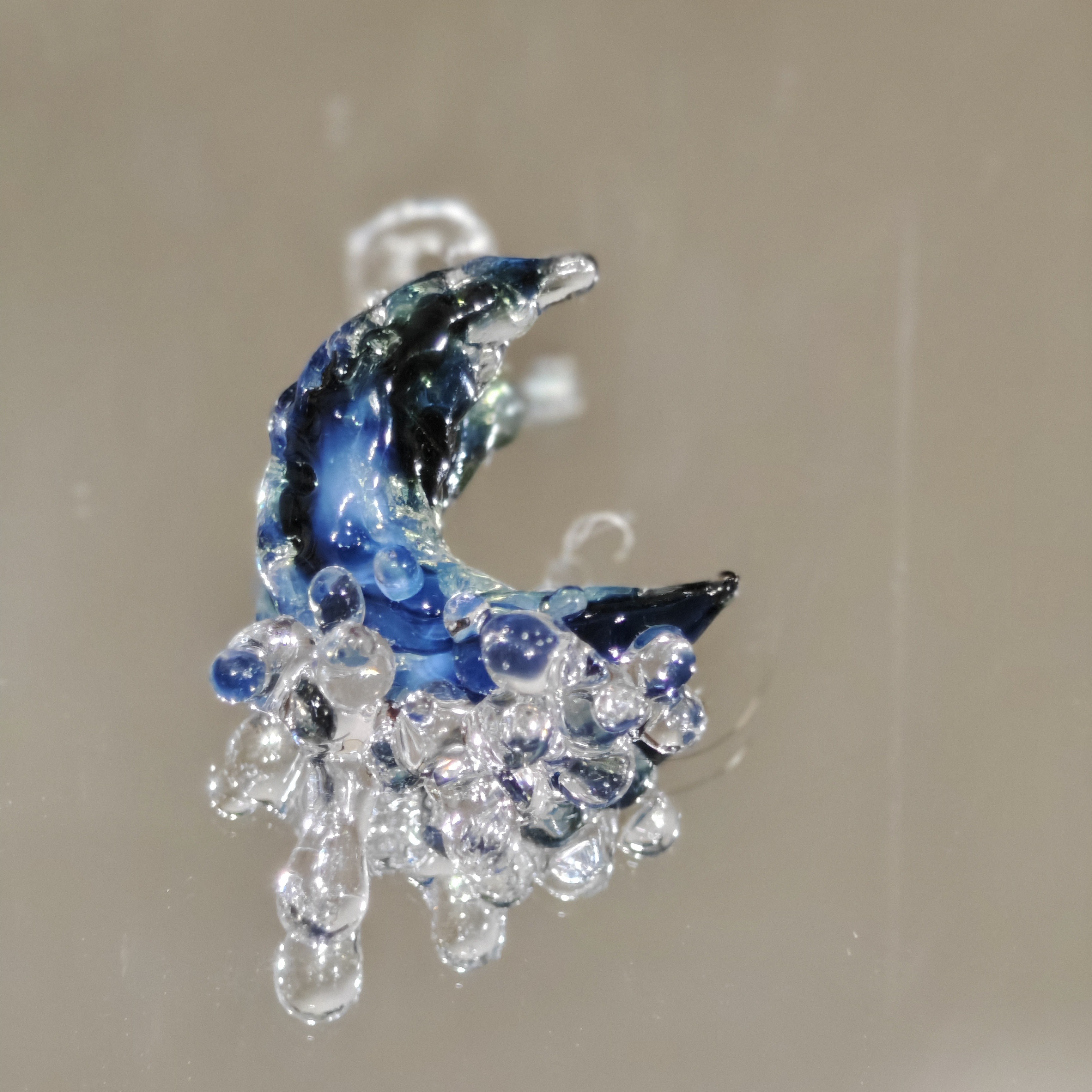 合金琉璃胸针 琉璃月亮定制，可加水滴，云朵