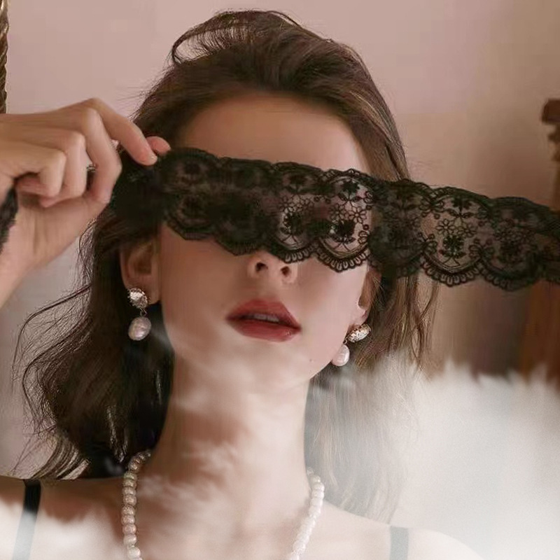 情趣性感黑色蕾丝眼罩系面纱氛围感蒙眼情调情趣内衣女