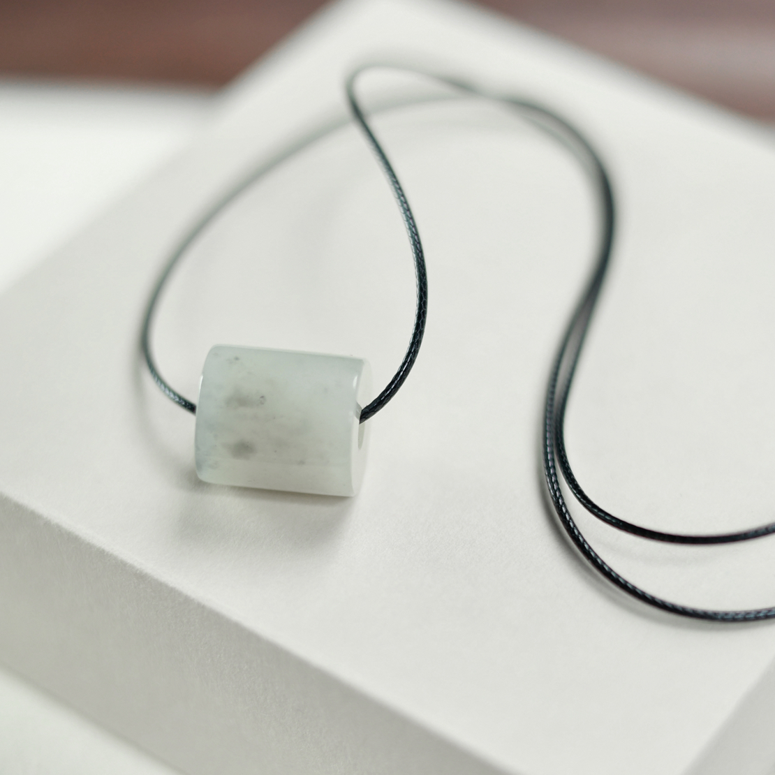 【点墨】和田玉水墨青花桶珠吊坠