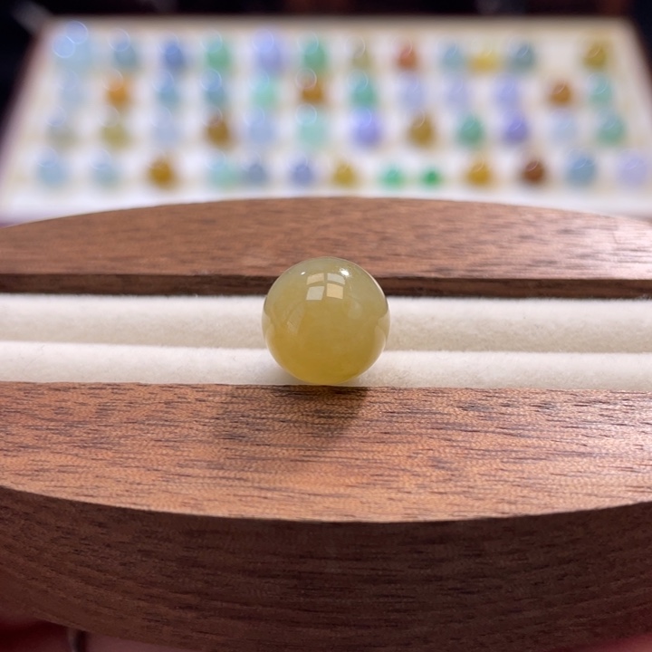 散珠翡翠特色黄翡圆珠卡11mm