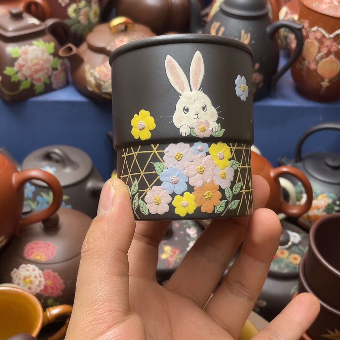 红泥茶杯紫砂主人杯150cc