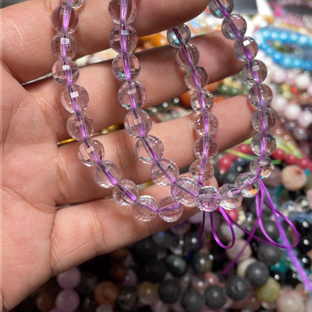 紫晶颈饰银S800镀金镶嵌