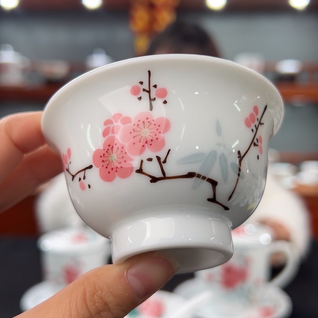 翠竹红梅压手杯杯