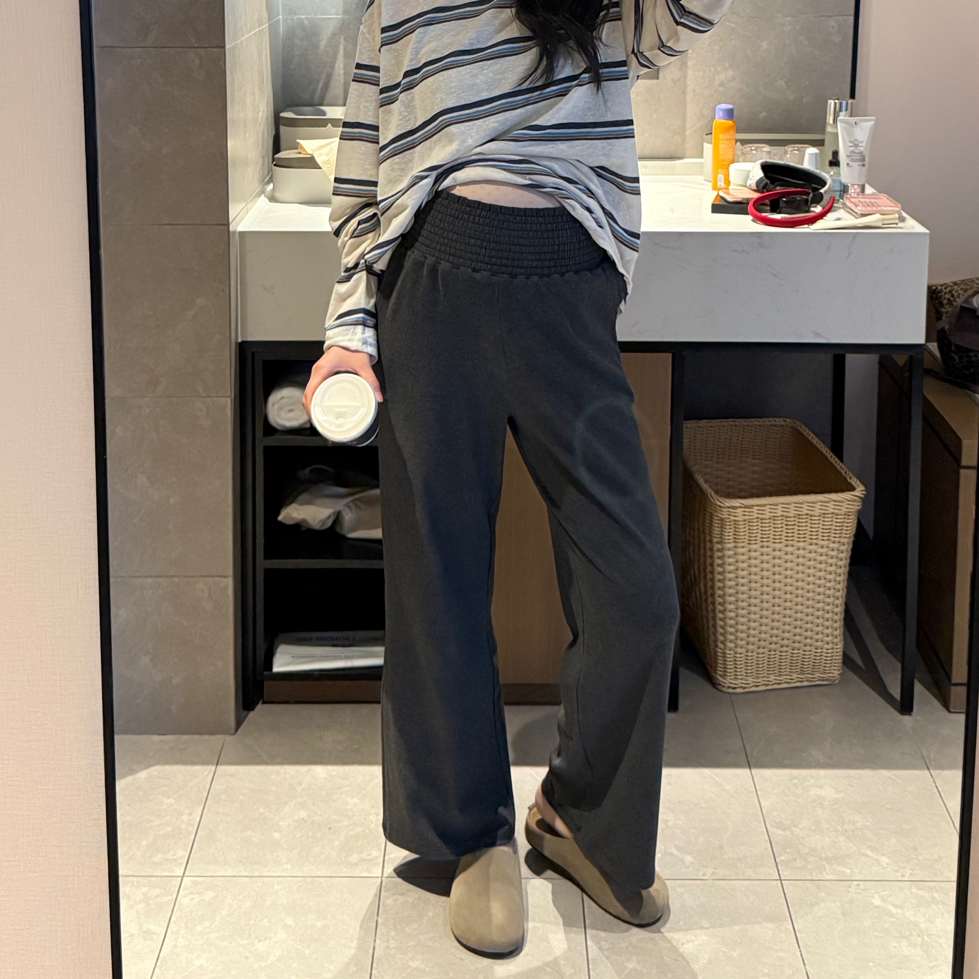 新型孕妇裤~2025年秋季新款阔腿裤子宽松显瘦外穿韩版弹力直筒裤