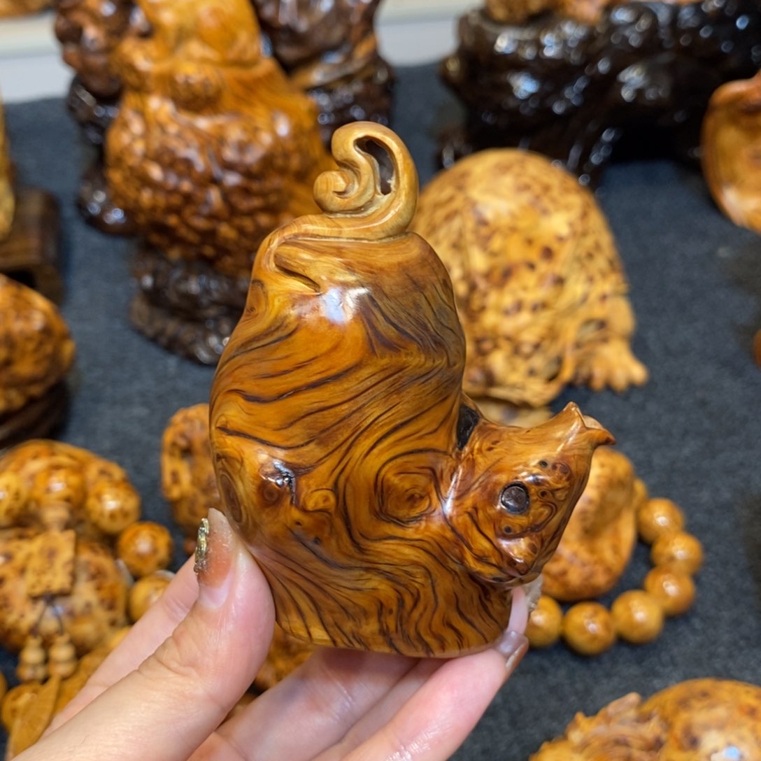 柏木（崖柏）太行陈化红油虎皮纹壶