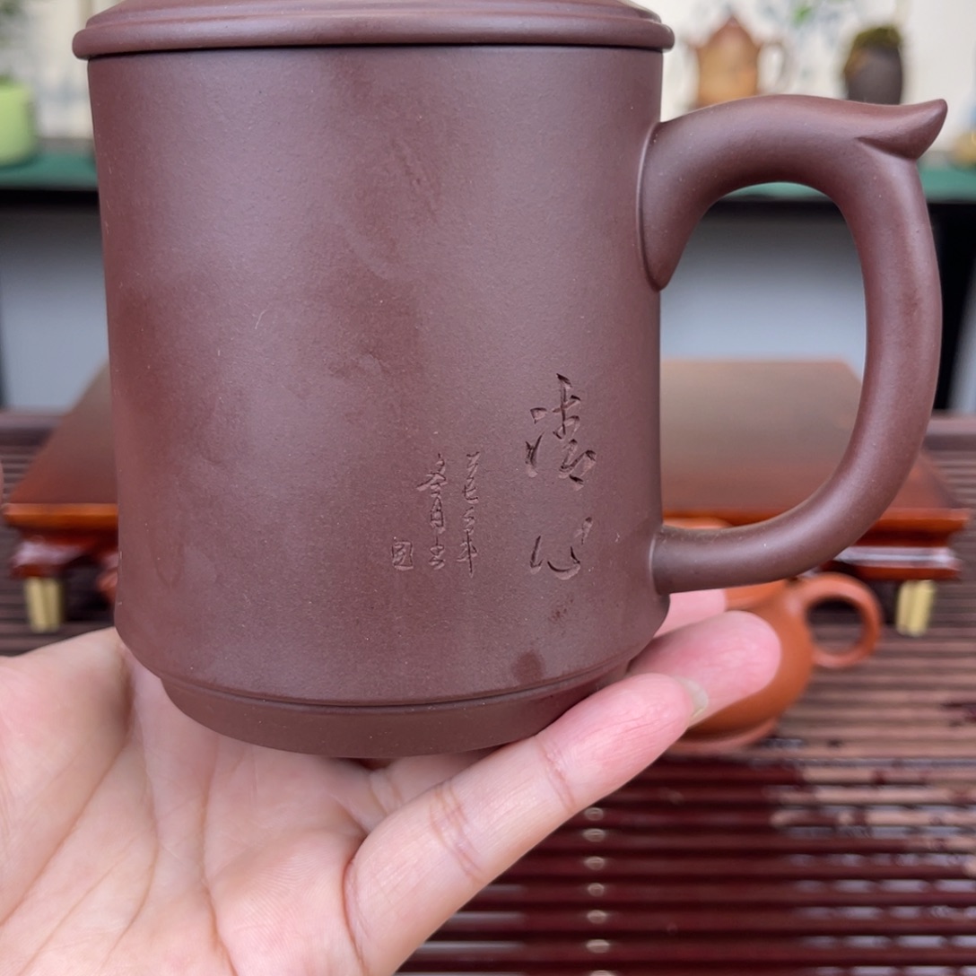 紫砂茶壶清心盖杯单杯
