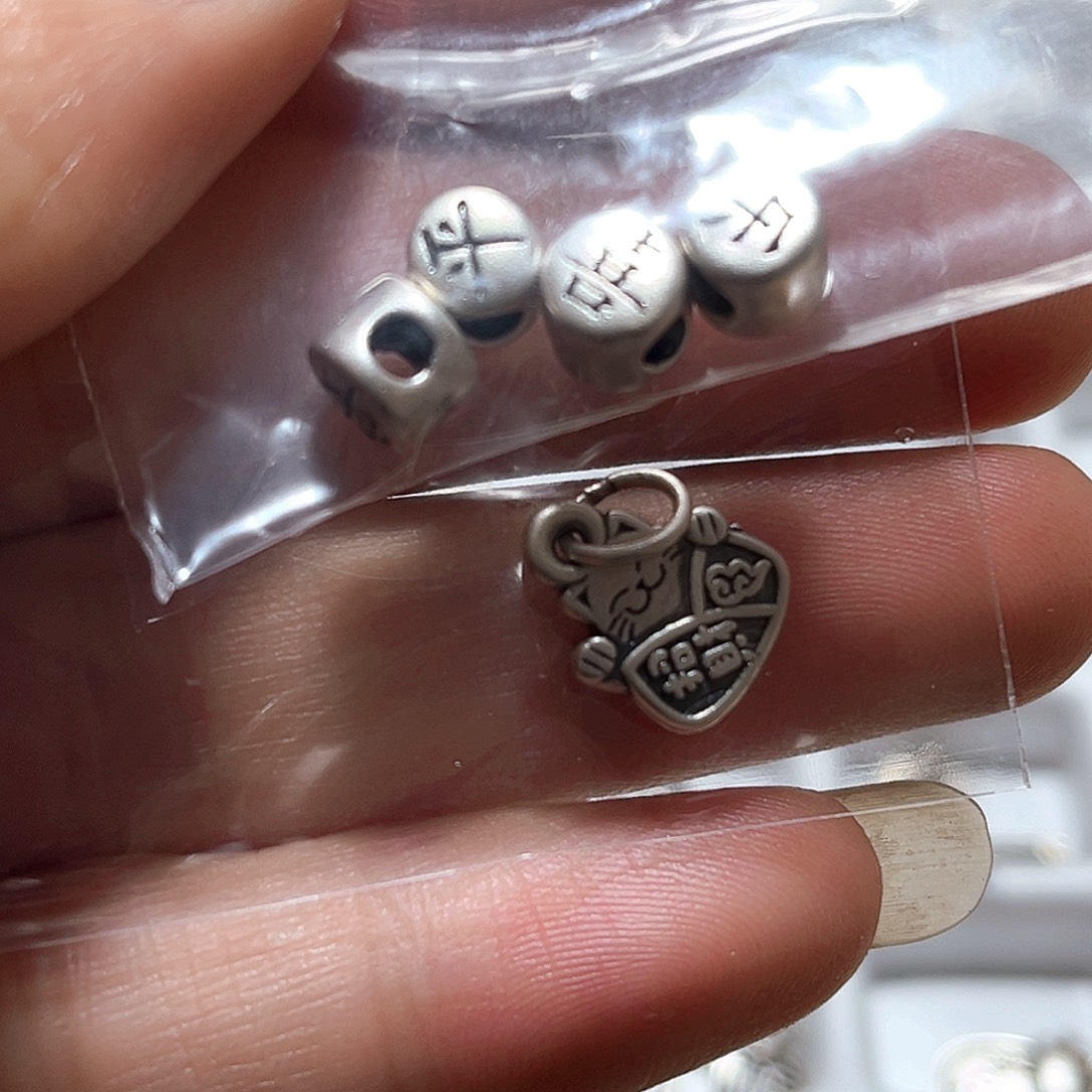 吊坠足银珐琅平安喜乐猫