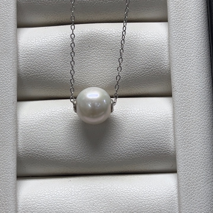 淡水珍珠银S925镶嵌颈饰淡水珍珠 9-10mm 127号