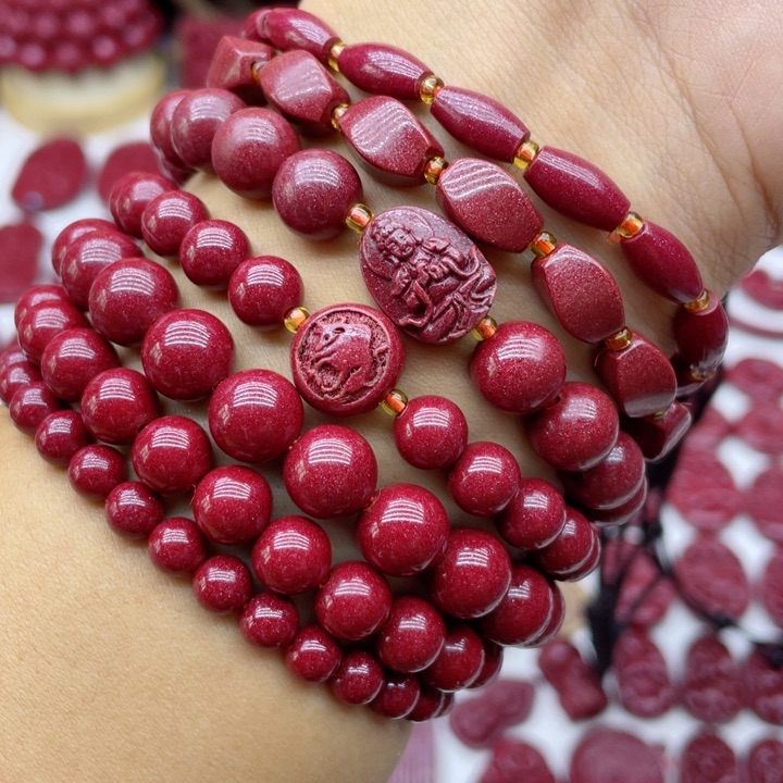 天然辰砂朱砂红和玫瑰红两