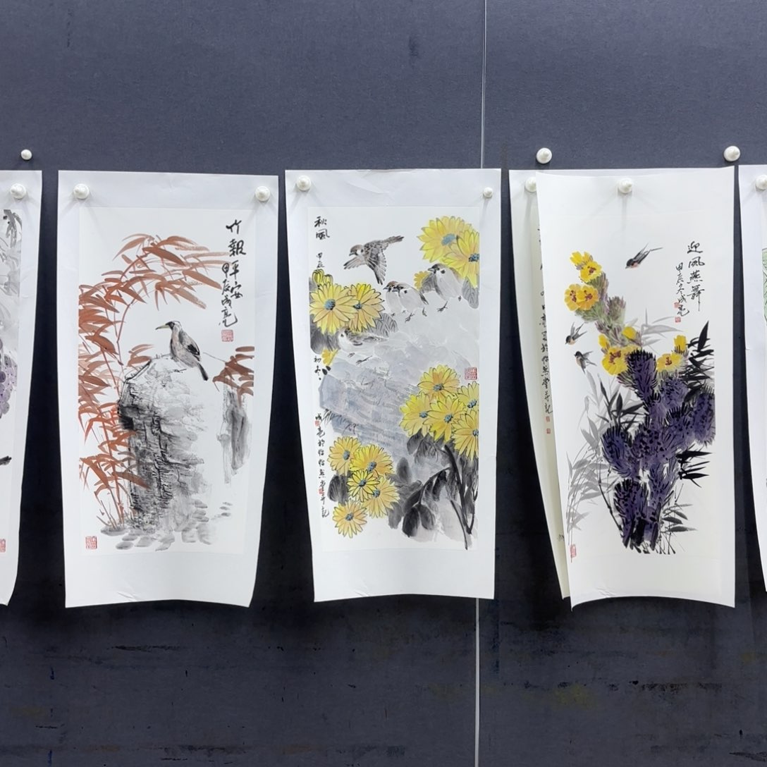 国画用****4路成亮四尺四开换鸟