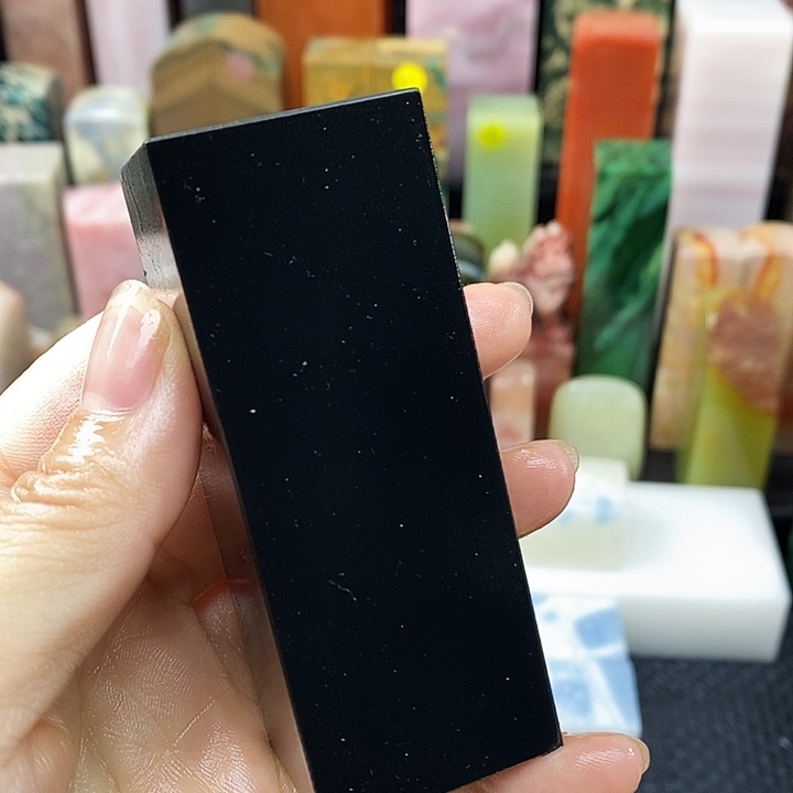 印石青田石墨晶石头