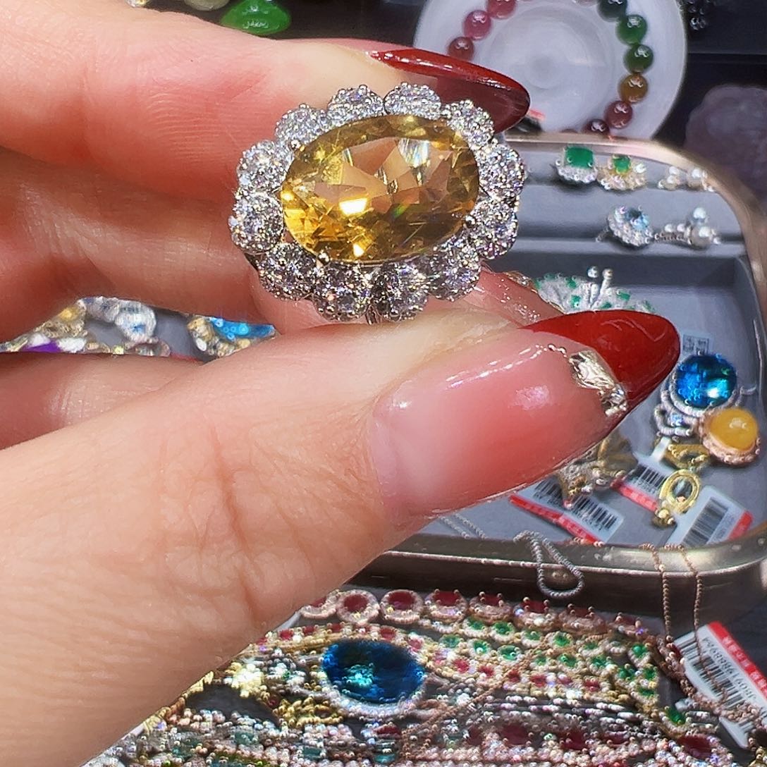 未镶嵌戒指黄晶戒指