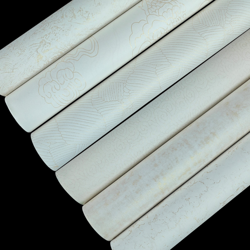 【直播专属】35cm/20米金丝笺祥云纹云海纹叶纹笺3卷搭配半生熟长卷