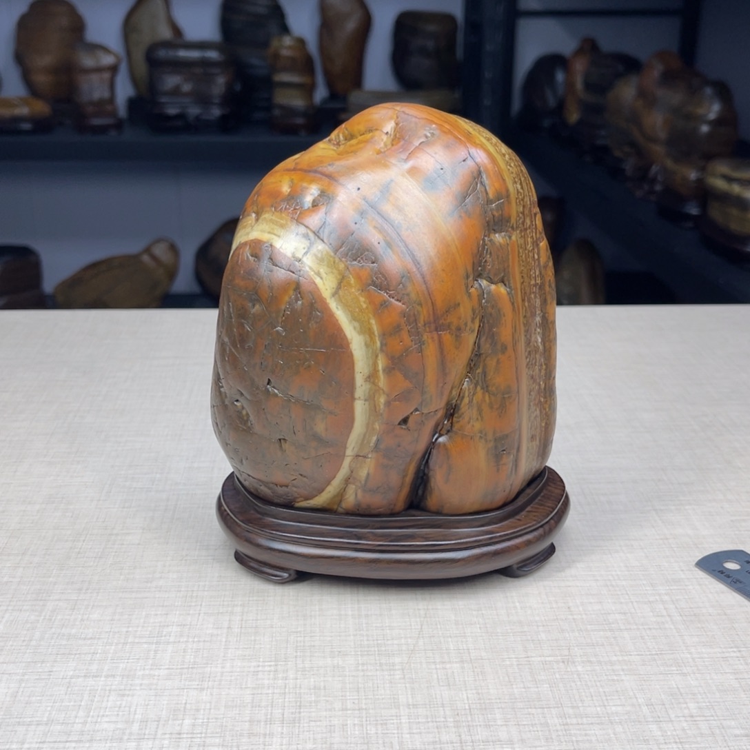 石材广西大化彩玉石配底座