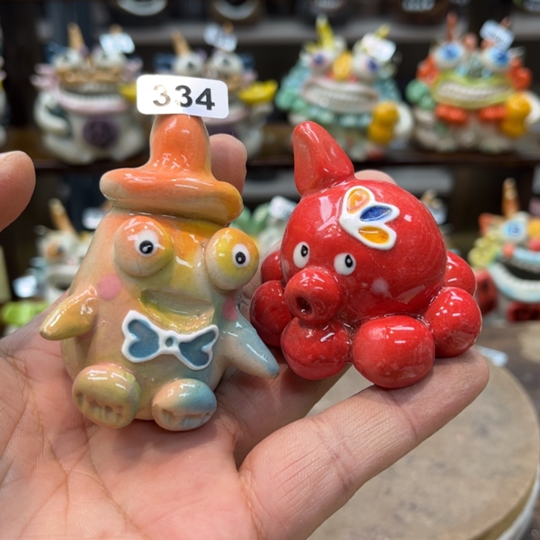 摆件纯手工陶瓷摆件尾货福利组合334