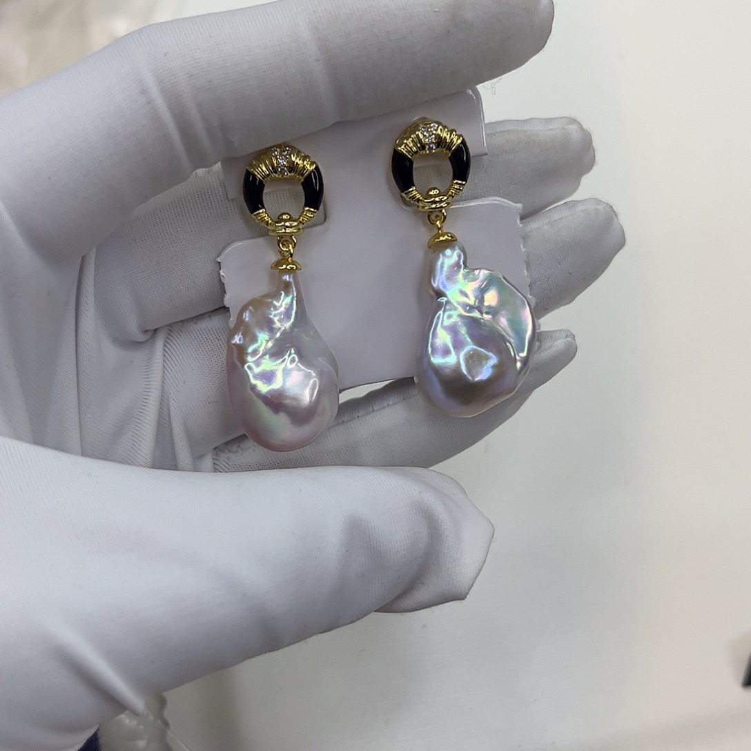 耳饰合金淡水珍珠