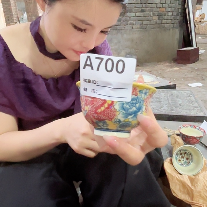 摆件景德镇高温陶瓷压手杯A700