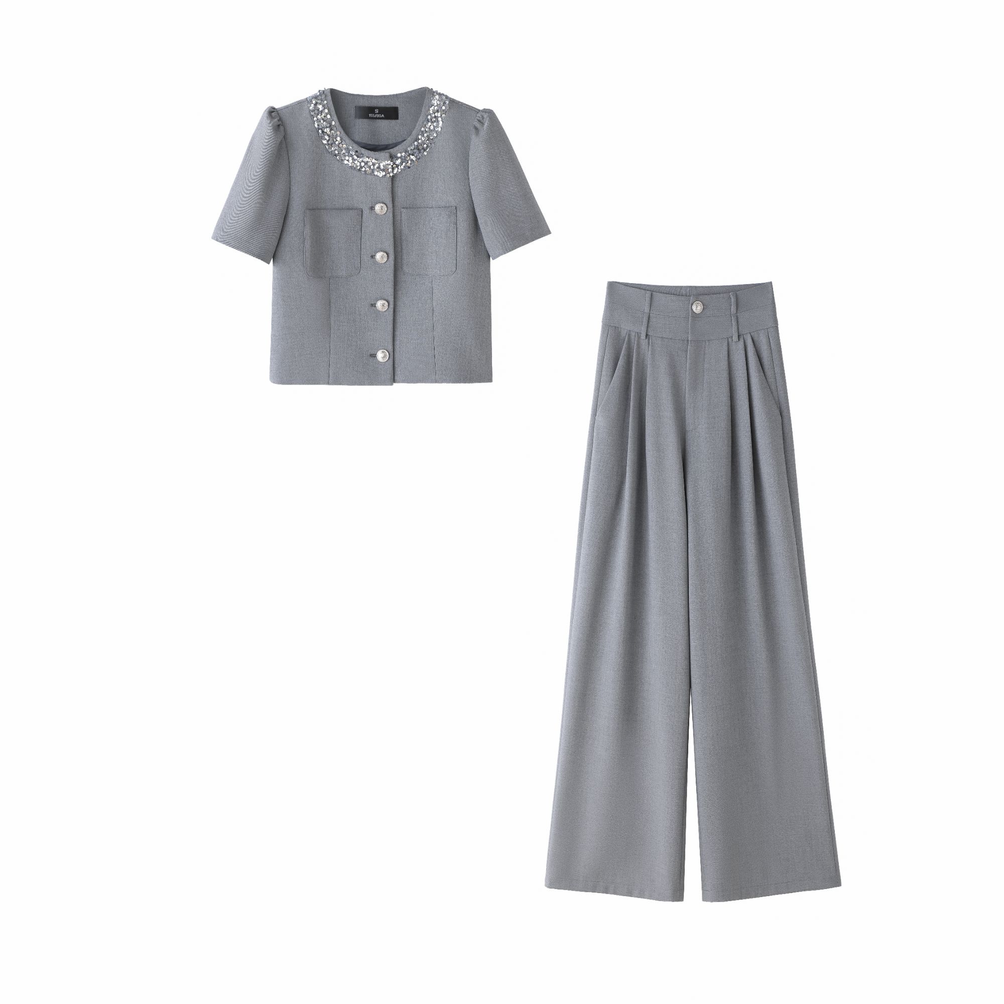 0902时尚套装2025新款气质休闲夏季宽松小香风短袖显瘦两件套