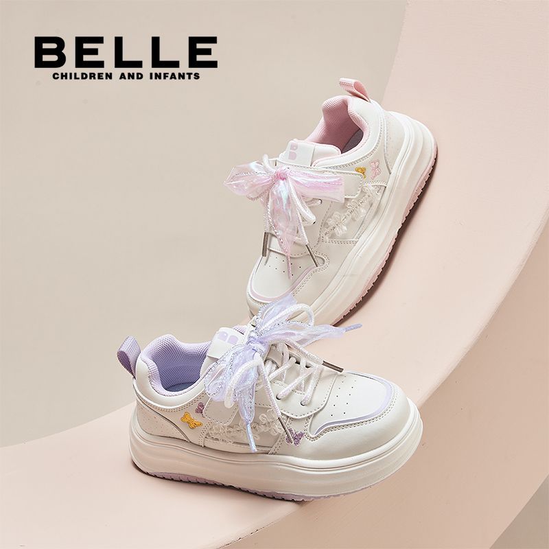 BELLE/百丽2025秋季新款女童休闲鞋运动鞋开学季小白鞋L5Q347 ZB