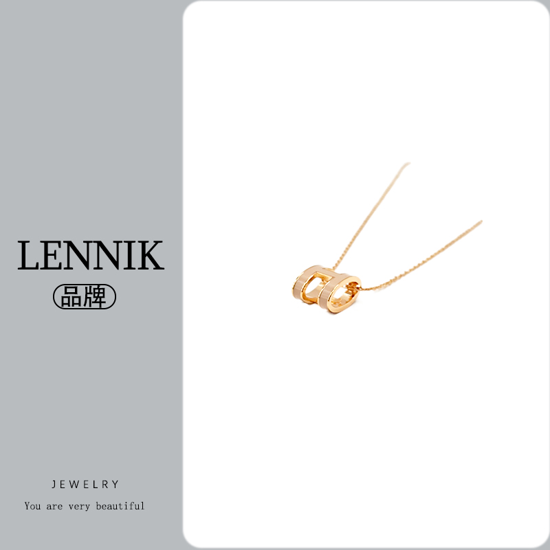 合金项链  lennik/lennik-GS时尚百搭字母奶茶色白色项链