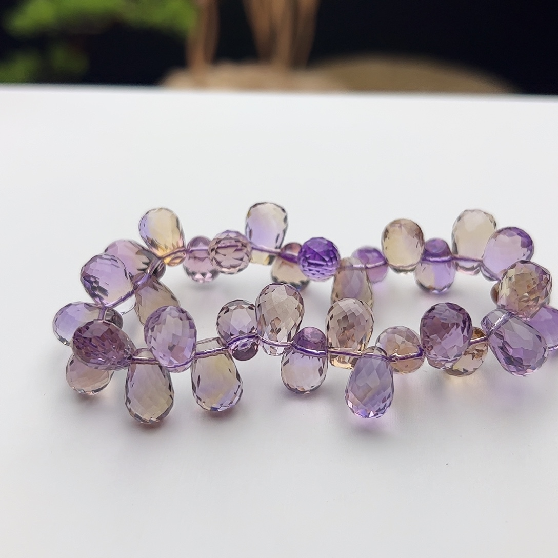 未镶嵌水晶手链紫黄晶水滴