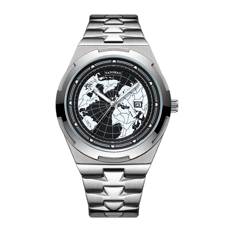 【正品直发】钢王/纵横地球系列/全自动日历防水夜光百搭运动手表男