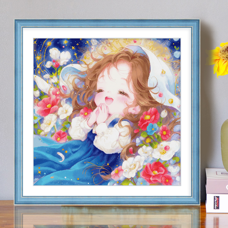 春天十字绣2025新款线绣卡通满绣梦之少女儿童房客厅手工自己绣画
