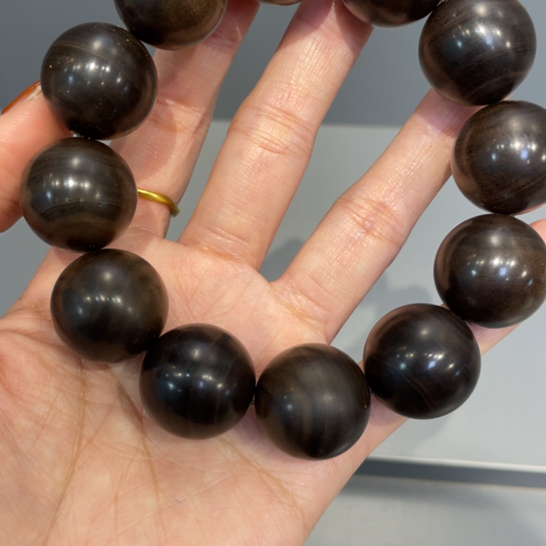 【闪购商品】檀香木手串/手链(****度2.0阴沉横纹微瑕手串秒沉水