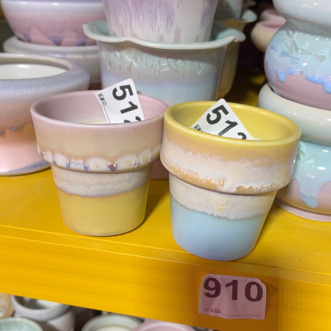陌***啦景德镇多肉花盆512+513