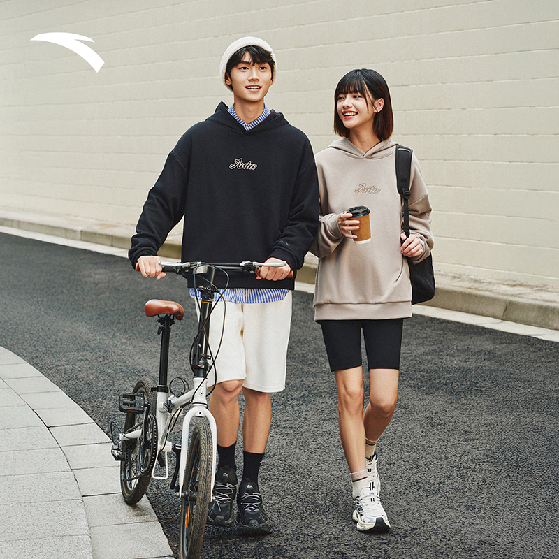 【流光风】安踏连帽卫衣男女同款2025秋季情侣款休闲百搭针织上衣