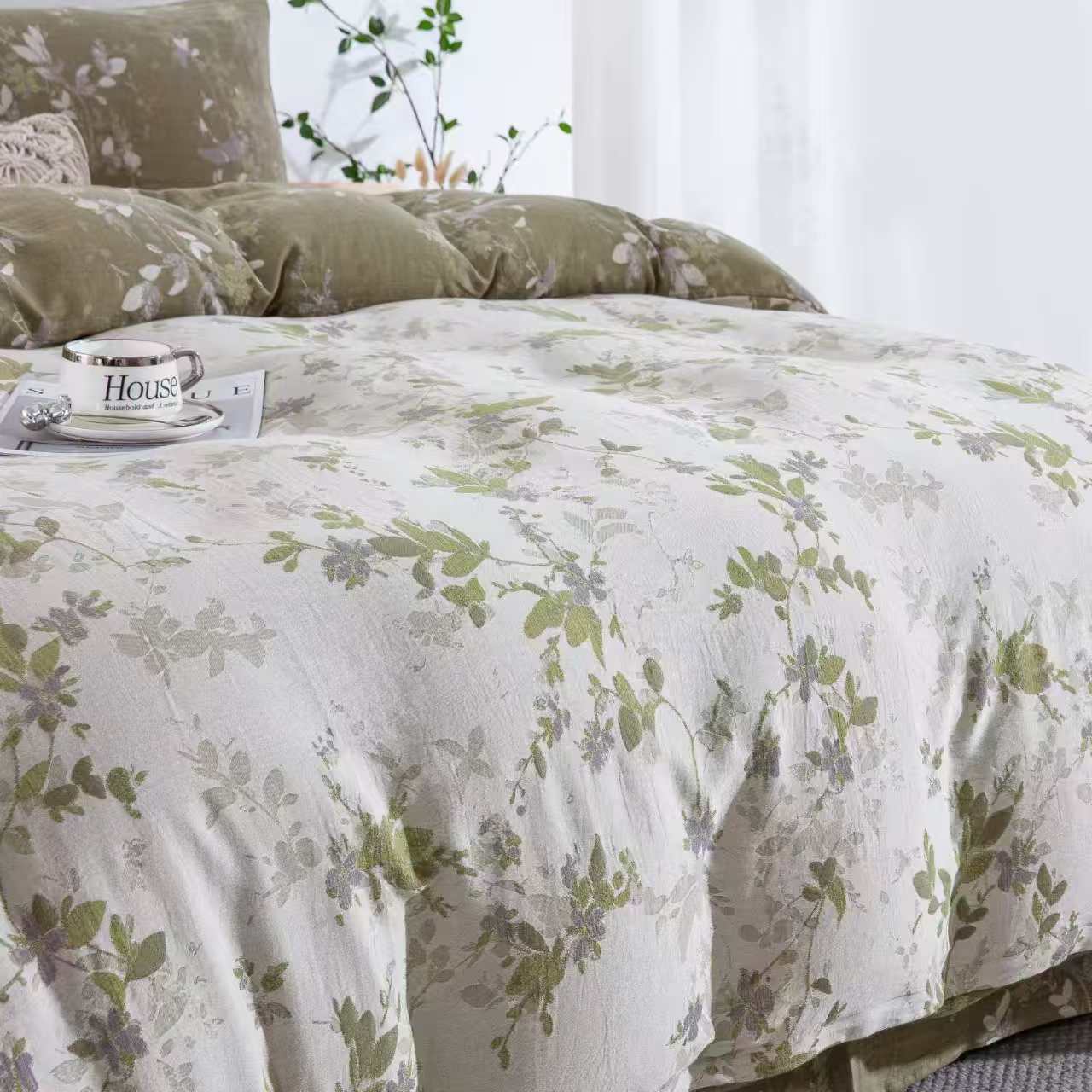 【栀子花开】48*74雨露麻枕套柔软亲肤透气枕套