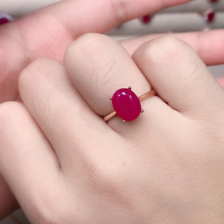 红宝石银S925镶嵌戒指