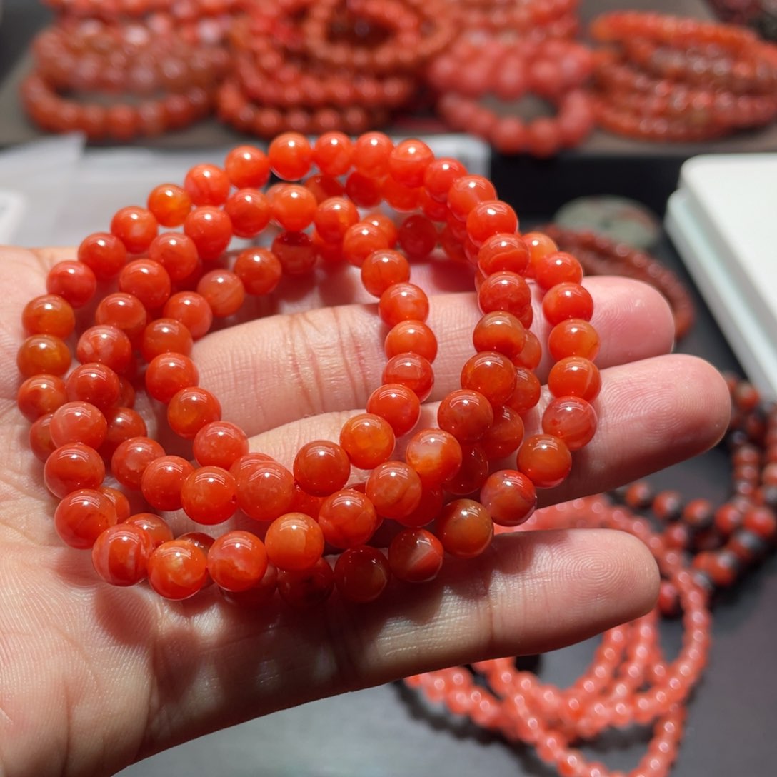 南红玛瑙手链未镶嵌