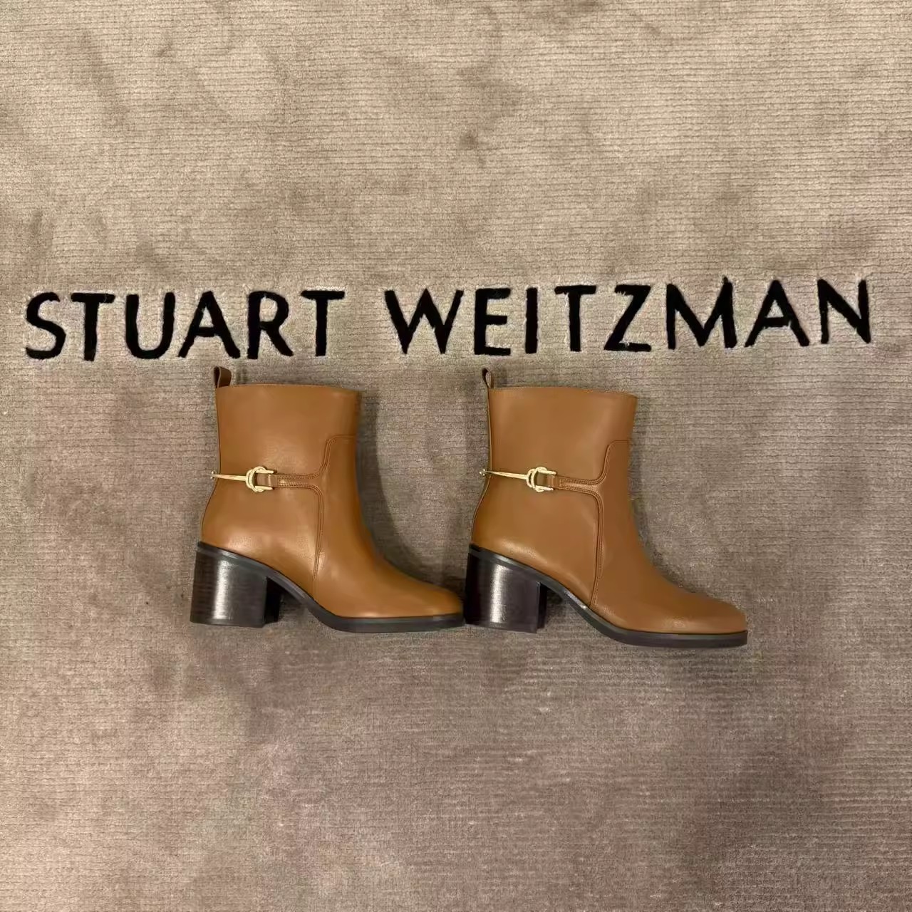 STUART WEITZMAN美国直邮圆头高跟短筒靴CECILY BOOTIE跟高6.5cm