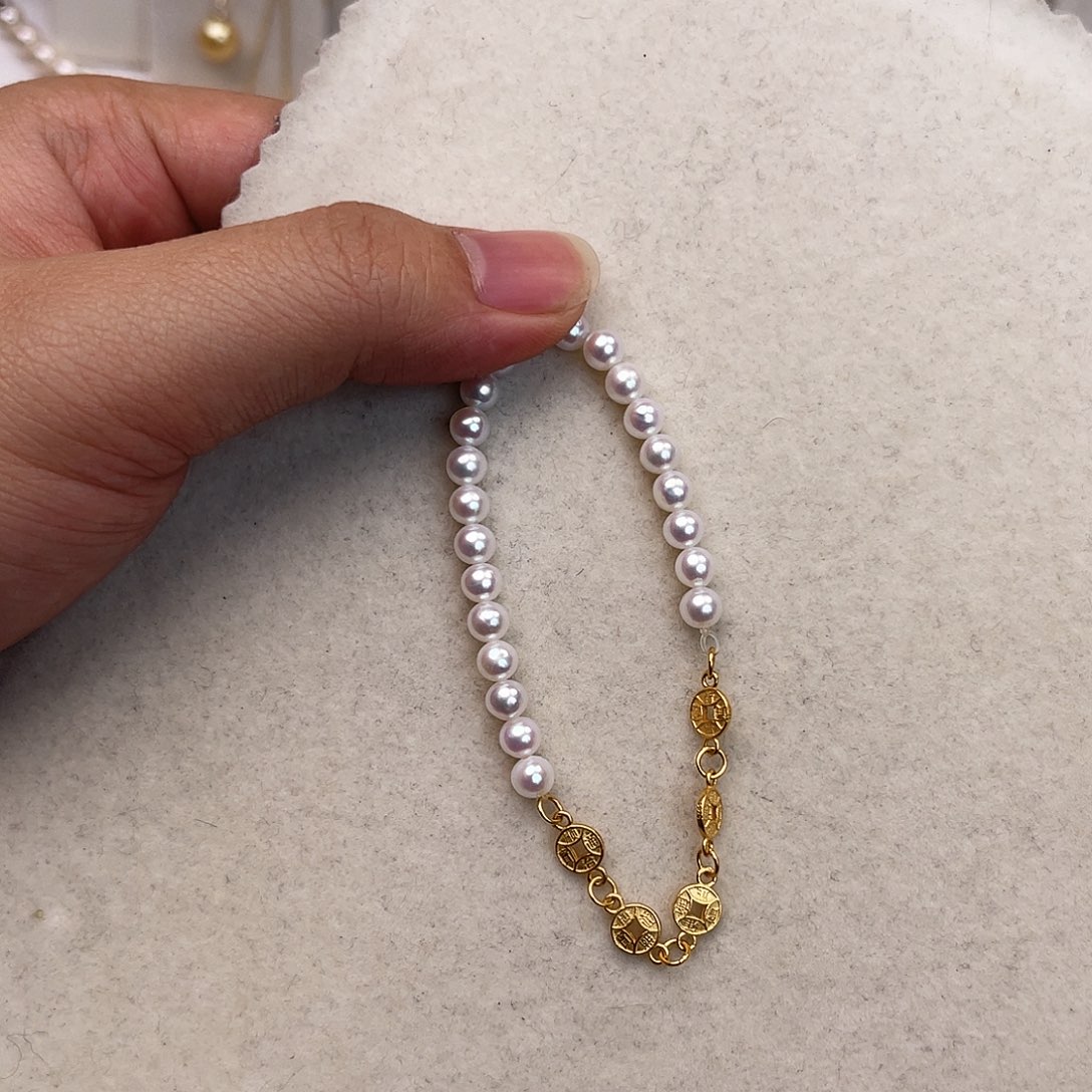 淡水珍珠手绳银S925镶嵌