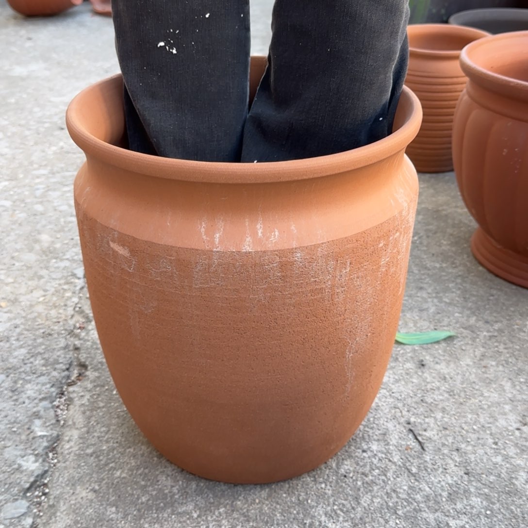 紫砂花盆口30高35宜兴土陶