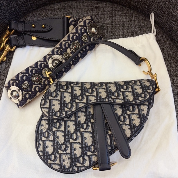 99新 DIOR/迪奥 dior马鞍小号带长肩带哦 