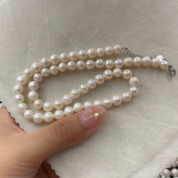 未镶嵌淡水珍珠7-8a135项链