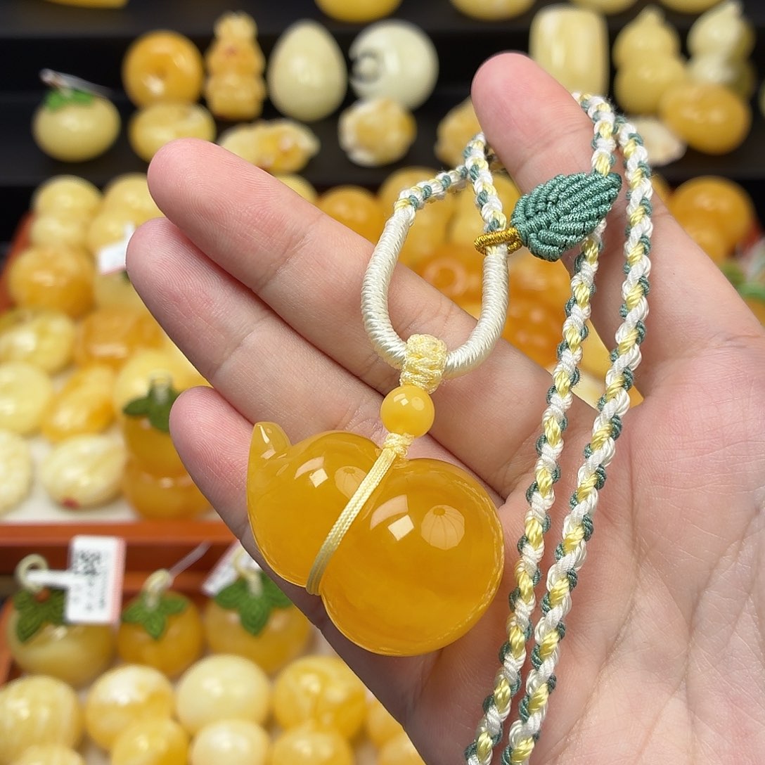 蜜蜡未镶嵌毛衣链蜜蜡