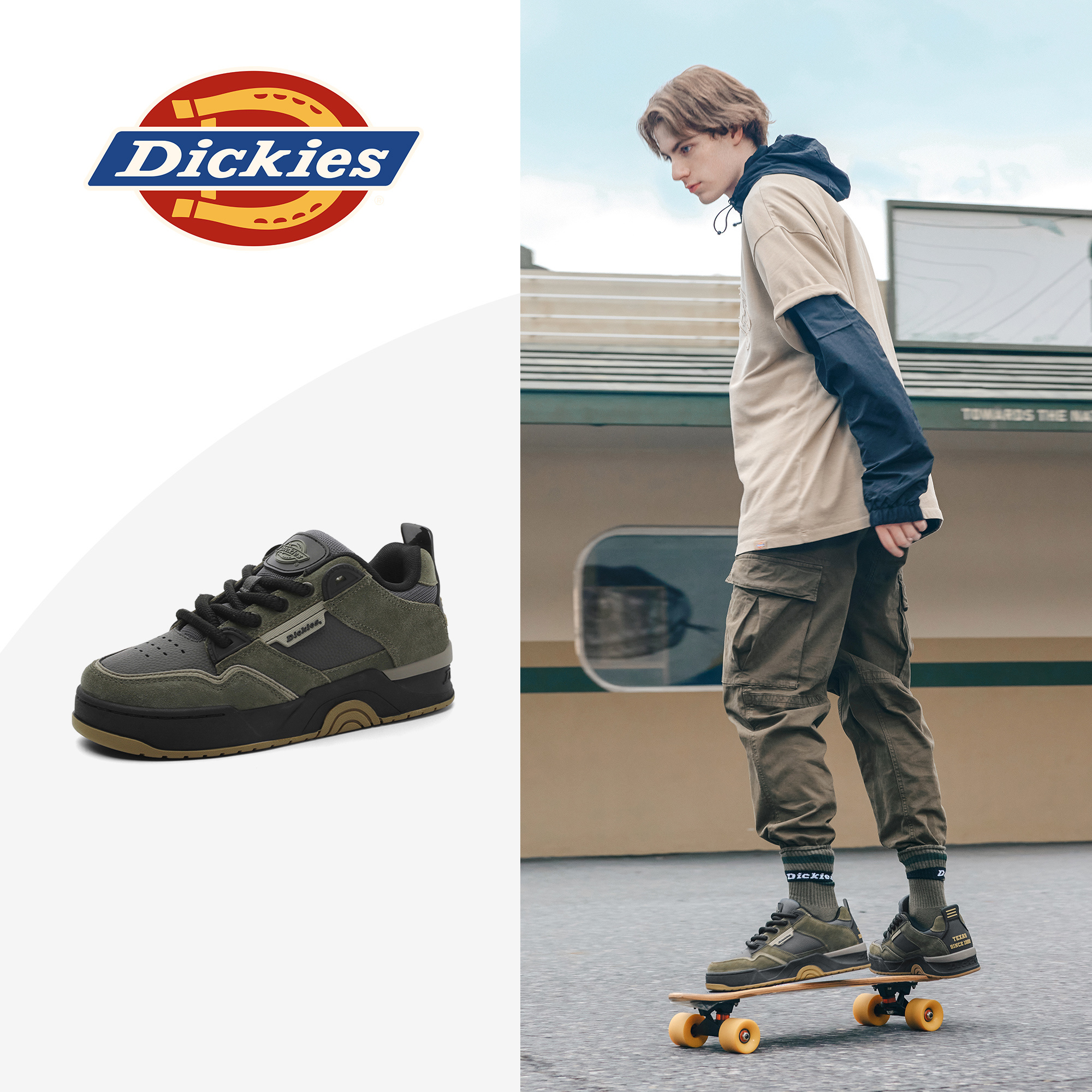 Dickies男士复古板鞋男款2025新款秋冬男鞋休闲鞋子百搭潮鞋