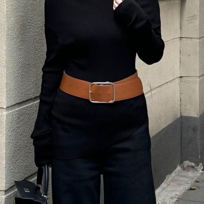 大静推荐 复古时髦宽腰带女气质百搭韩版简约氛围感皮带