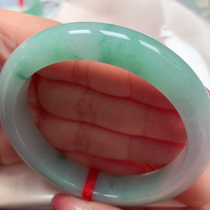 翡翠手镯未镶嵌⭐️冰胶绿花25