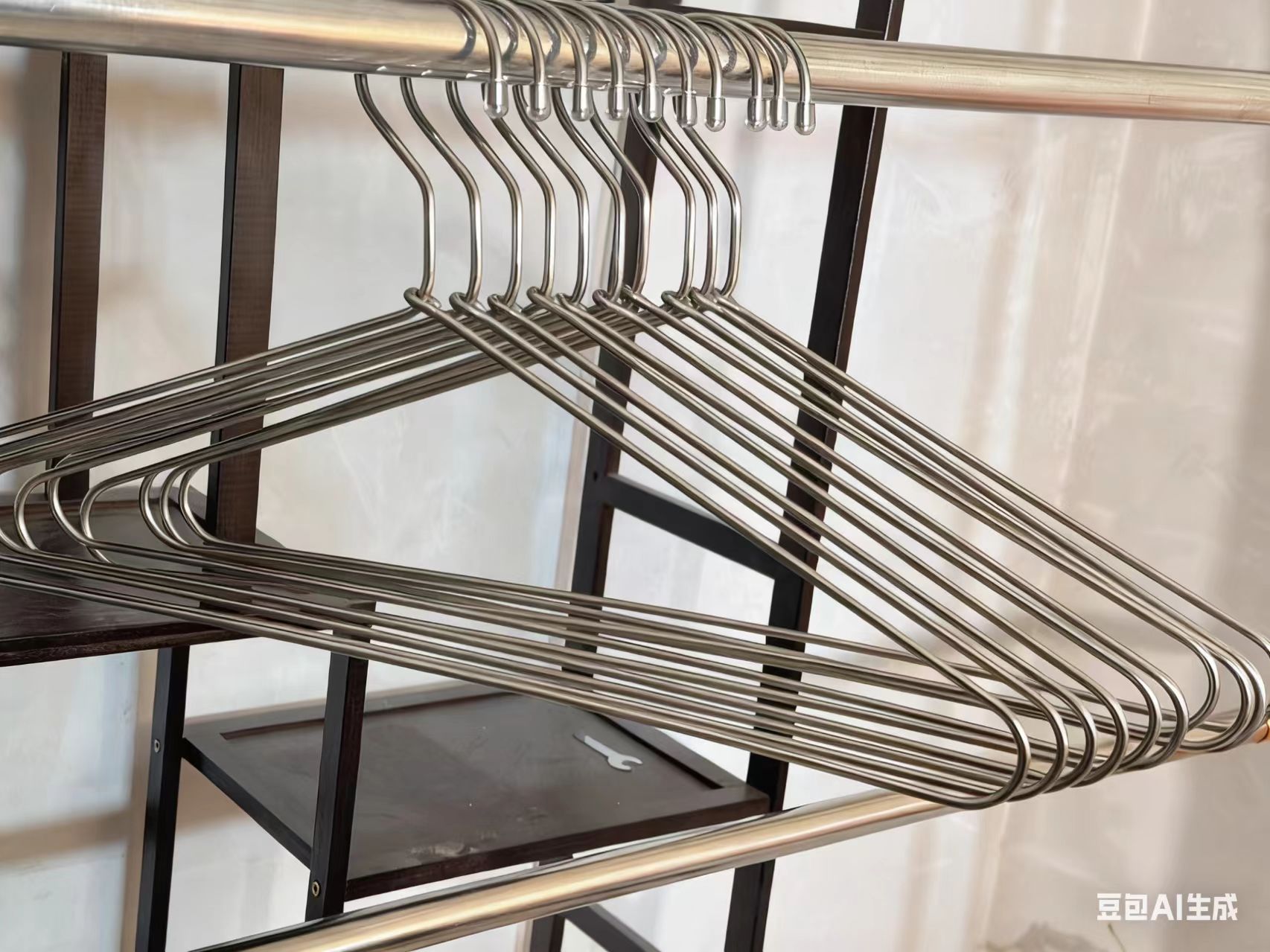 无凹槽加粗平肩款直径4mm304手工不锈钢晾衣架阳台防滑晾晒衣服架