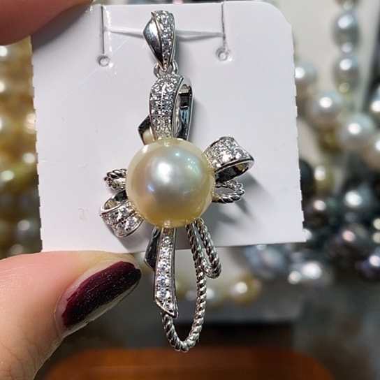 海水珍珠颈饰银S925镶嵌12.3