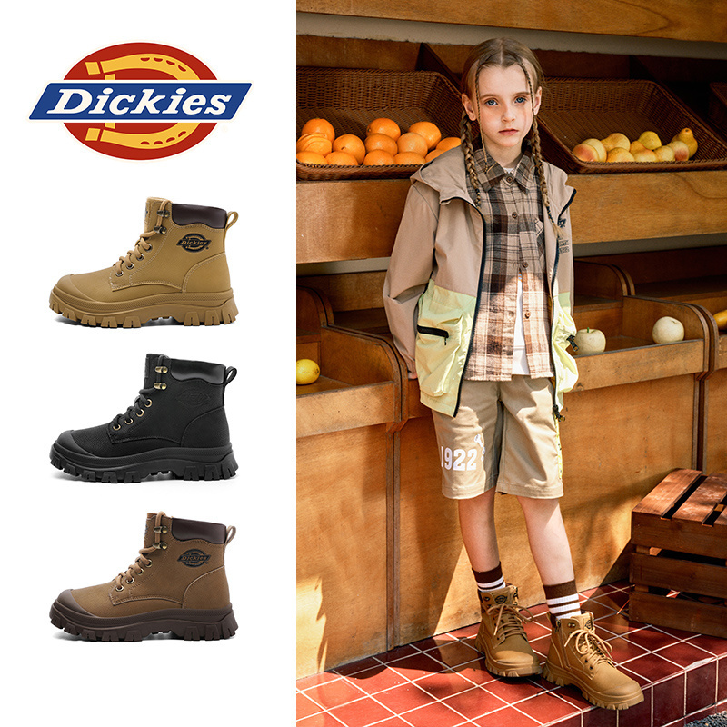Dickies童鞋马丁靴冬季新款靴子防滑耐磨儿童中筒靴时尚户外靴子