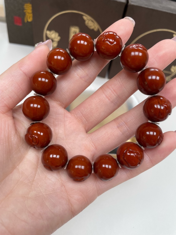 精品文玩圆珠浅浮雕把把壶 尺寸15mm