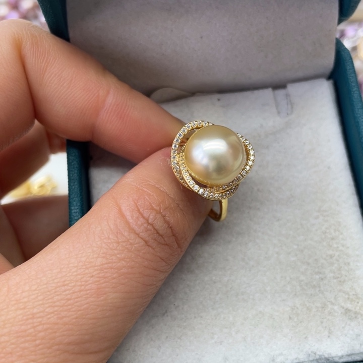 海水珍珠戒指银S925镶嵌