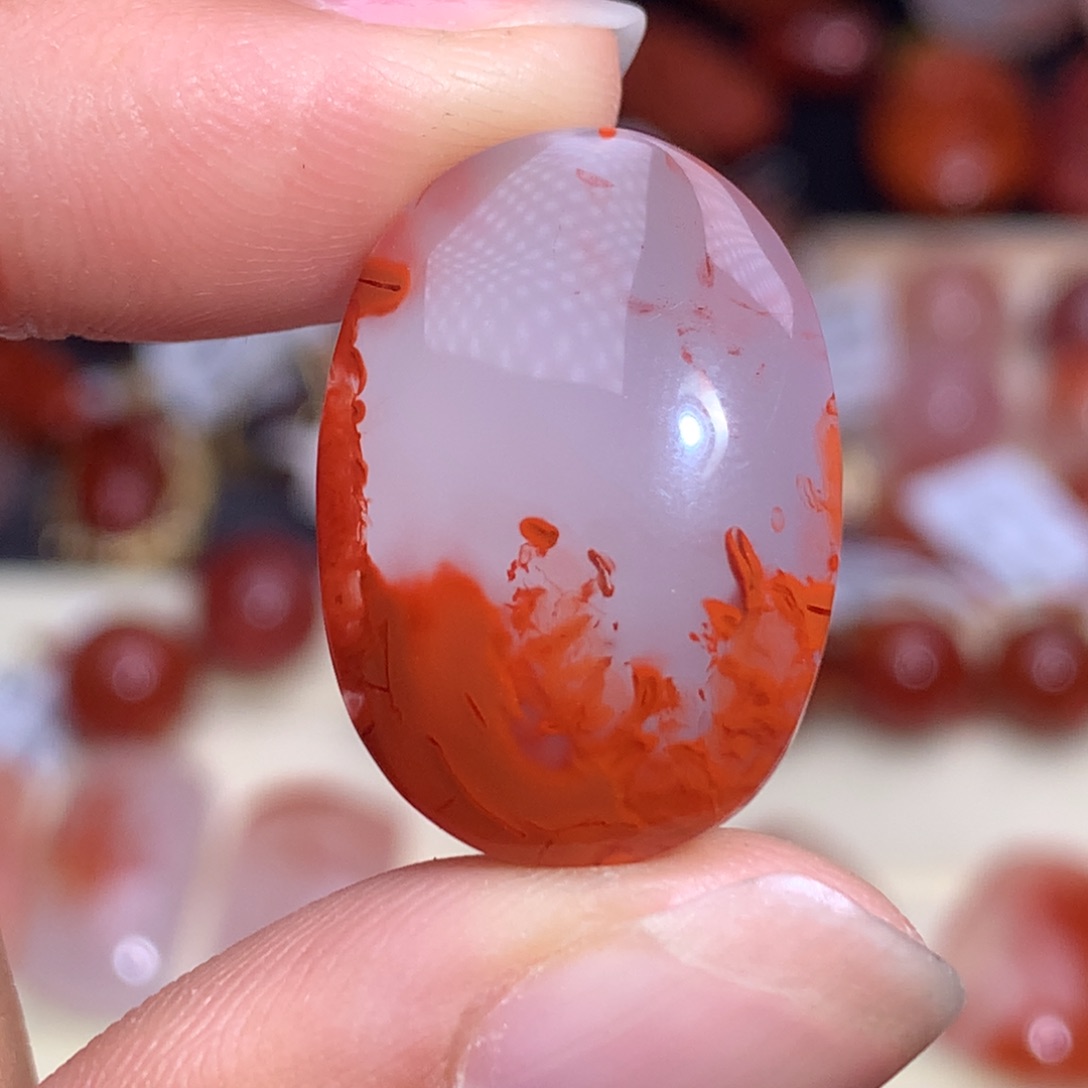 南红玛瑙未镶嵌珠宝半成品飘花吊坠